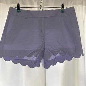 J.Crew Scalloped Shorts Purple Size 8 NWT